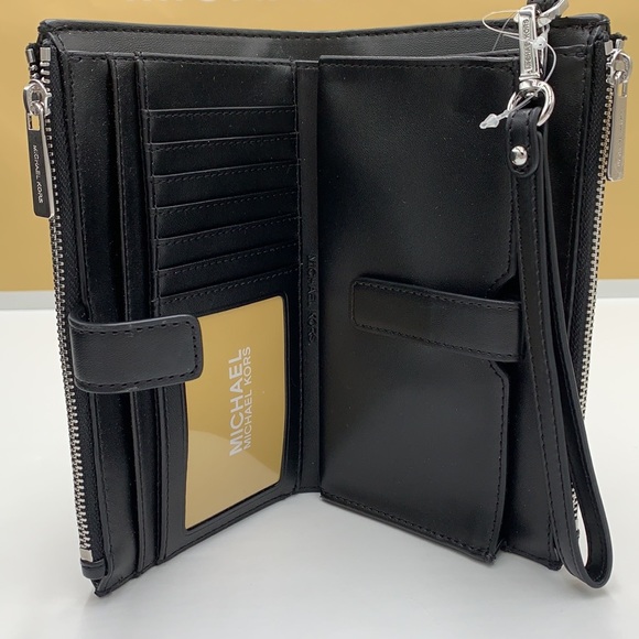MICHAEL KORS LARGE X CHAIN SHOULDER TOTE & LARGE DOUBLE ZIP WALLET BLACK… - Picture 11 of 16